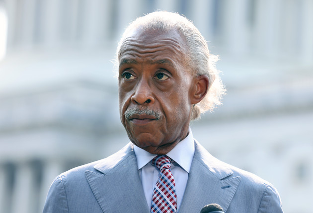 Civil rights leader Rev. Al Sharpton speaks at a press conference on voting rights outside of the U.S. Capitol.