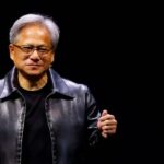 Nvidia’s Jensen Huang sheds his biker chic look to dance in a red floral vest during a visit to China