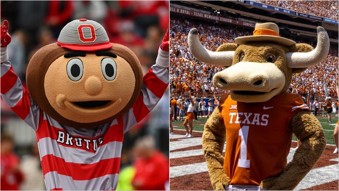 Brutus Buckeye and Bevo Longhorn