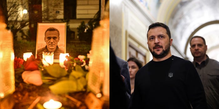 A memorial for Alexey Navalny and Volodymyr Zelenskyy