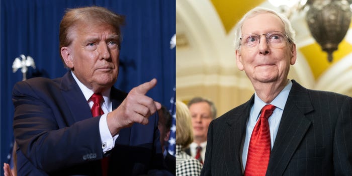 Former President Donald Trump and Senate Minority Leader Mitch McConnell.