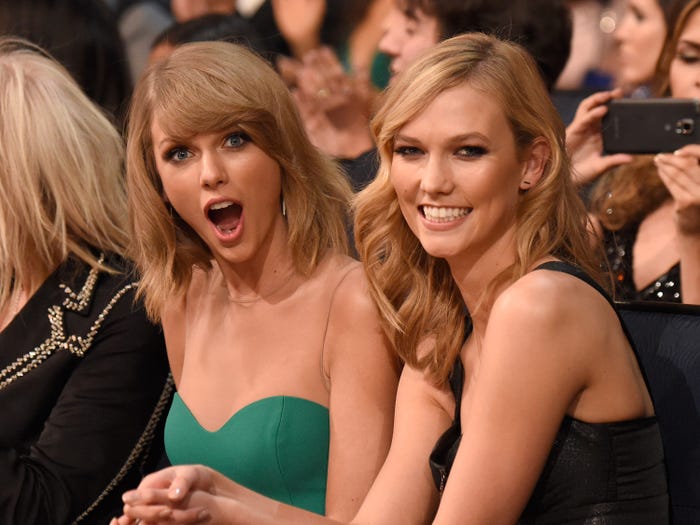 Taylor Swift and Karlie Kloss at the 2014 American Music Awards.