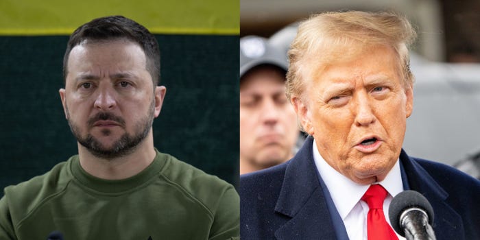 Volodymyr Zelenskyy and Donald Trump