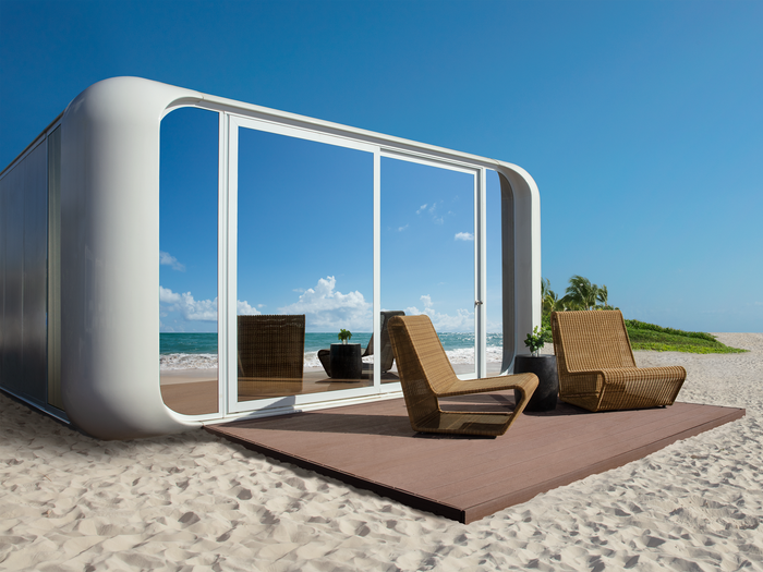 rendering of modular cabin for Hyatt's new resort
