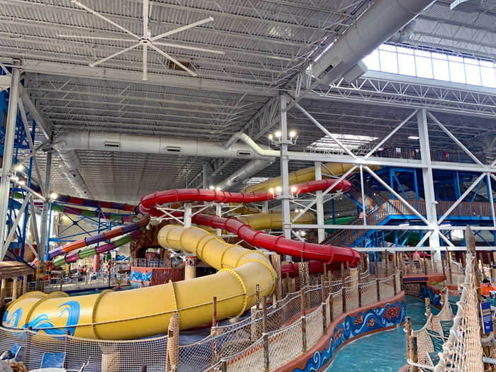 indoor water park slides at kalahari resort in wisconsin dells