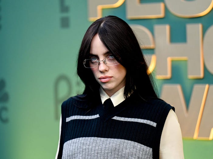 Billie Eilish attends the People's Choice Awards on February 18, 2024.