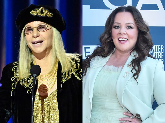 Barbra Streisand at the 30th Annual Screen Actors Guild Awards and Melissa McCarthy at CTG's 2024 Gala.