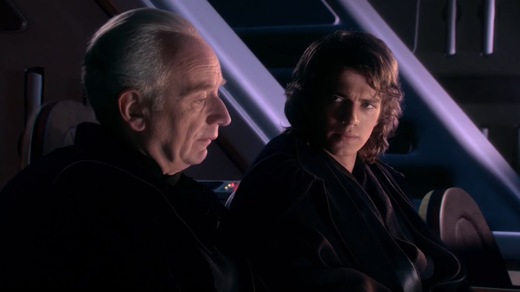 Photo still of Chancellor Palpatine tells Anakin the story of Darth Plagueis in Revenge of the Sith