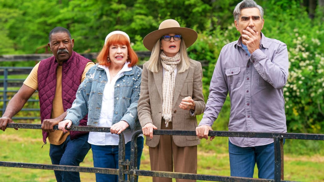 A photo including Dennis Haysbert, Kathy Bates, Diane Keaton and Eugene Levy in the film Summer Camp