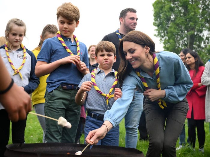 Kate Middleton with Prince Louis and Prince George