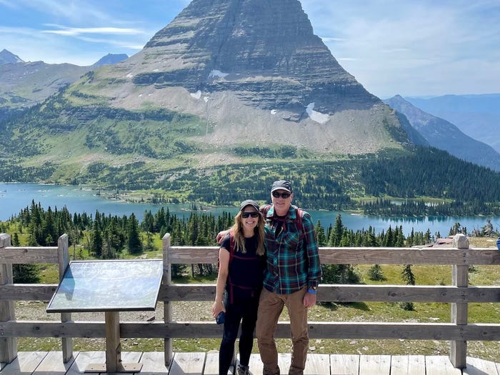 Matt and Karen Smith visiting Glacier National Park.
