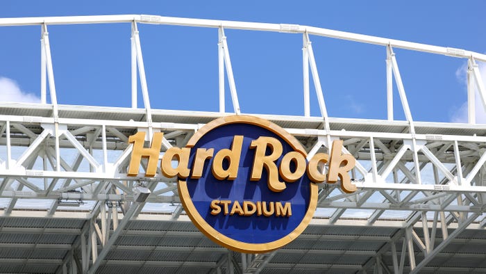 Hard Rock Stadium in Miami, Florida, during the Miami Grand Prix.