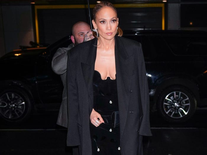 Jennifer Lopez arrives at Anna Wintour's pre-Met Gala dinner.