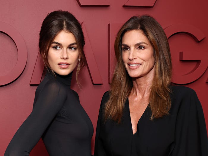 Kaia Gerber and Cindy Crawford in 2023.
