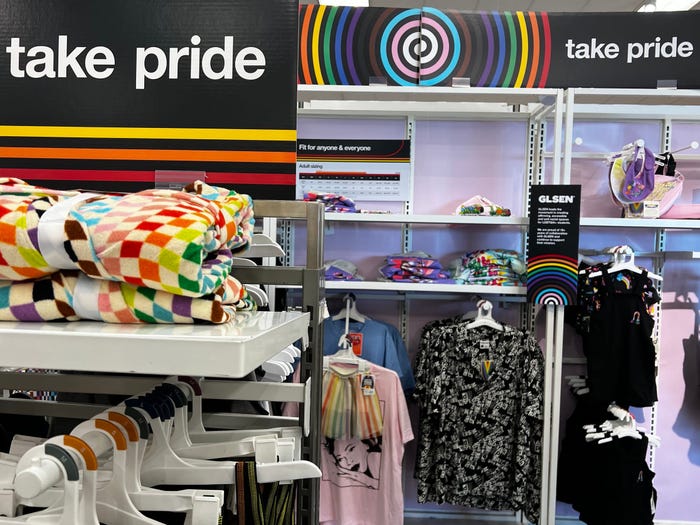 A Pride month display at a Target in Wisconsin