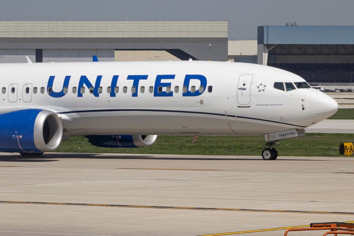 United Airlines Boeing 737 MAX 9 passenger aircraft as seen taxiing at Chicago International Airport O'Hare ORD preparing for a departure flight