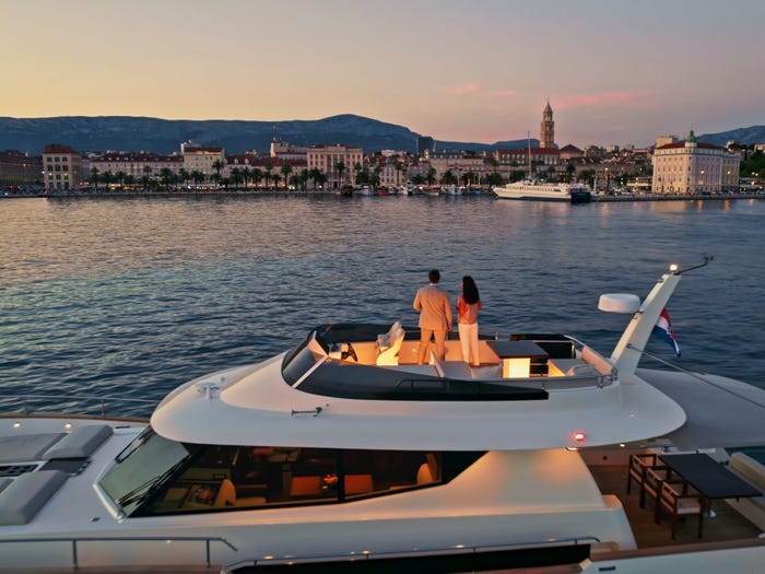 Luxury Yacht on the coast of Split, Croatia.