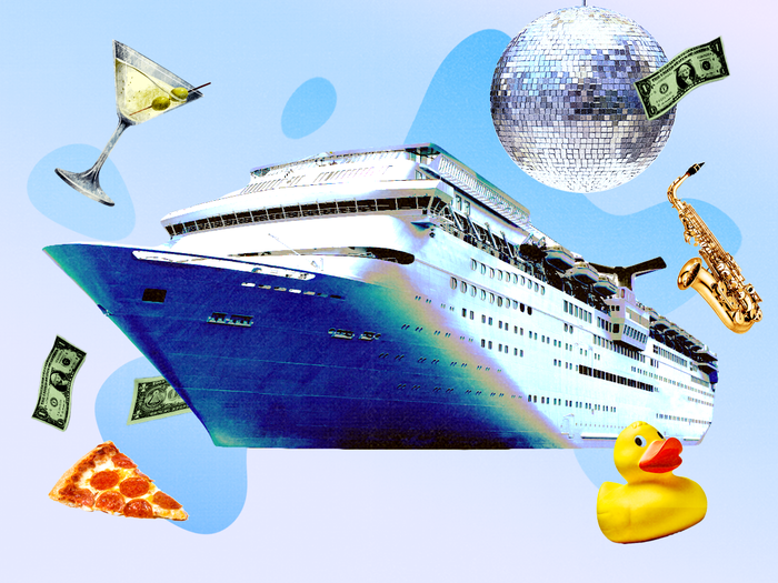 a cruise surrounded by different items based on differ