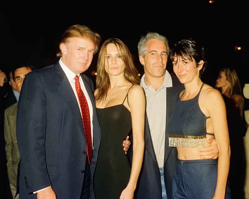 Donald Trump with Melania Knauss, Jeffrey Epstein and Ghislaine Maxwell