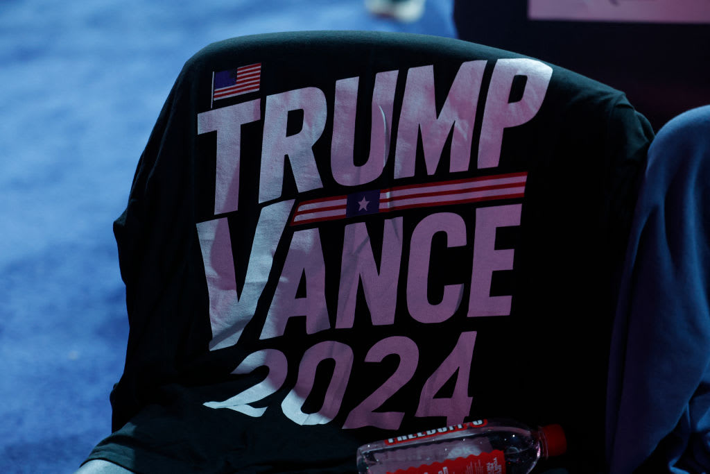 A Trump-Vance T-shirt at the 2024 Turning Point USA Convention in Detroit.