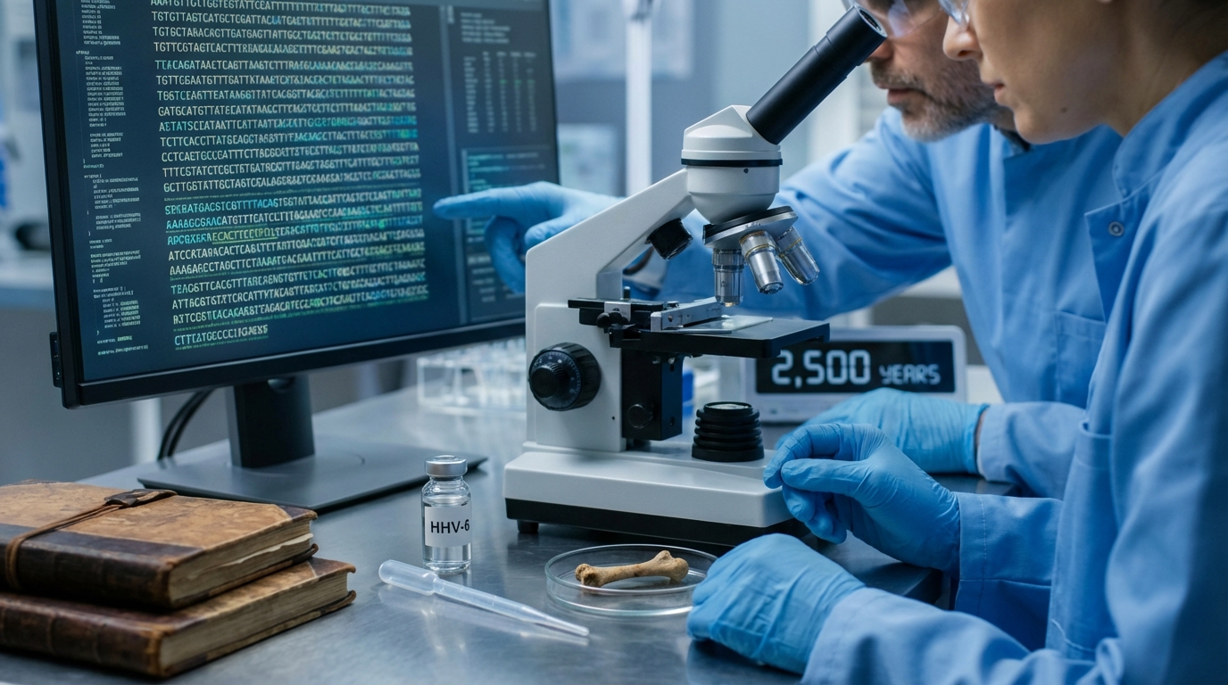 Researchers reconstruct ancient herpesvirus genomes revealing HHV-6 has infected humans for at least 2,500 years