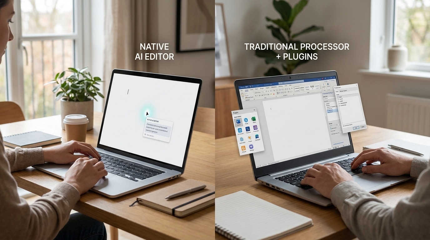 Revise AI Editor vs. Traditional Word Processors: Comparing Native AI and Plugin Workflows